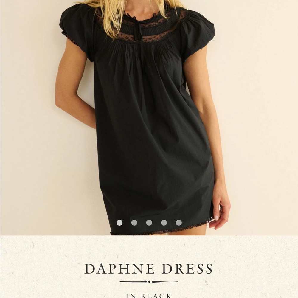 ISO!! Large or medium Doen Daphne Mini Dress in Black with Lace Trim